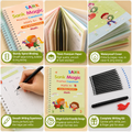 Magic Practice Copybook Set (4 Books + 10 Refills + Pen + Grip) | Reusable Learning Kit for Kids