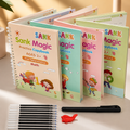 Magic Practice Copybook Set (4 Books + 10 Refills + Pen + Grip) | Reusable Learning Kit for Kids